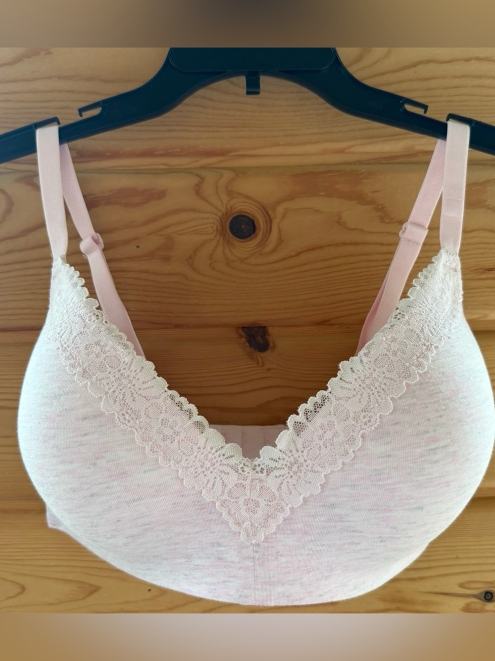 PINK Victoria's Secret Light Pink Lace-Trim Bralette